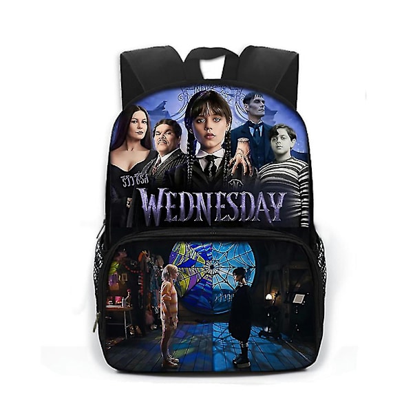 Barn Wednesday Addams Ryggsäck Student Skola Ryggsäck Wednesday Väska Ryggsäck Skolväska Bokväska E