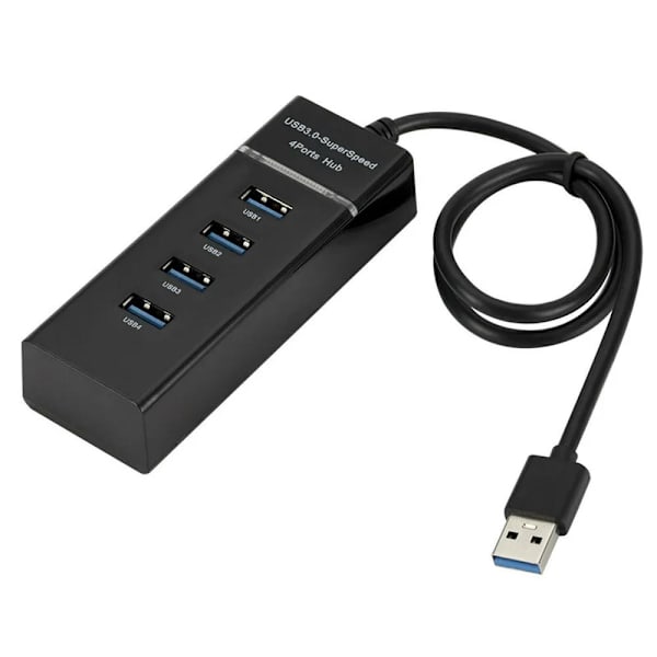4 portar USB 3.0 hub splitter höghastighetshubb höghastighets multiexpansion för stationär PC bärbar datoradapter usb 3.0 Hub Black