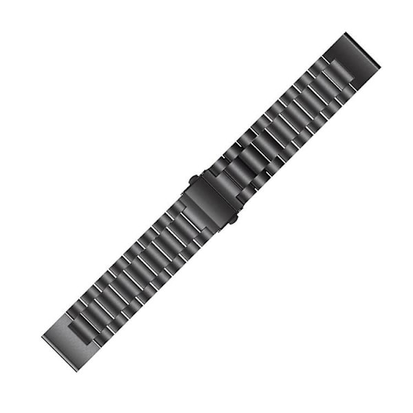 Til Garmin Fenix ​​5 Metalurrem i rustfrit stål med tre perler Black