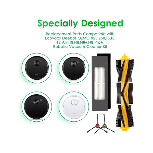 Ecovacs Deebot Ozmo 920 950 T5 T8 Aivi Max Tilbehør 10 Dele Mult