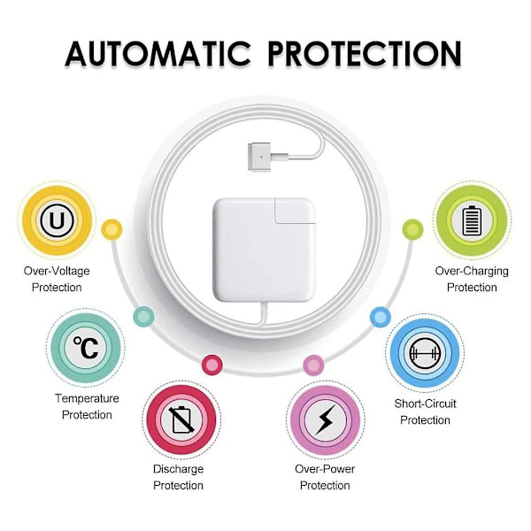 Ersättnings 60w T-tip Power Adapter Laptop Laddare För Macbook Air/macbook Pro