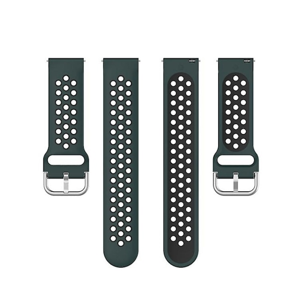 For Fitbit Versa 2 / Versa Lite / Blaze 23mm urheilukaksiväriset silikoniset rannekkeet Olive Green Black