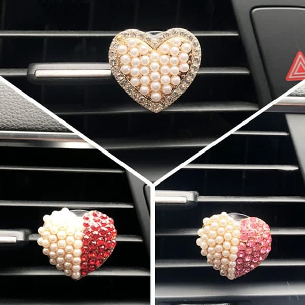 Bling Bil Luftventil Klips. Perle Diamant Hjerteformet Bil