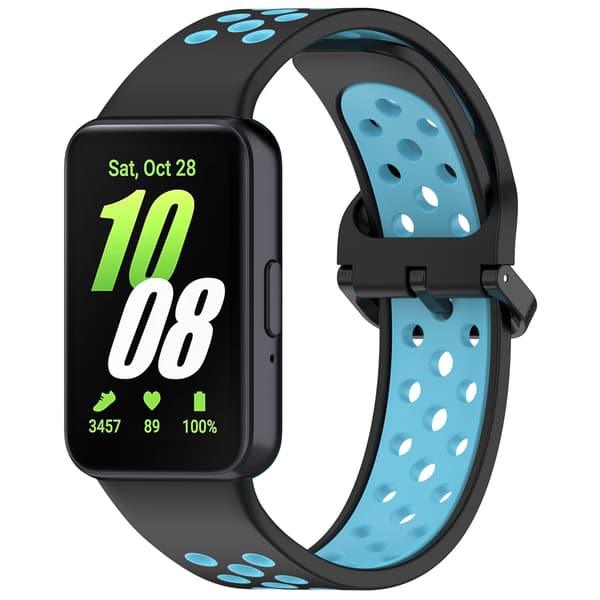 Rem til Samsung Galaxy Fit 3 R390 tofarvet silikonerem (sort blå)