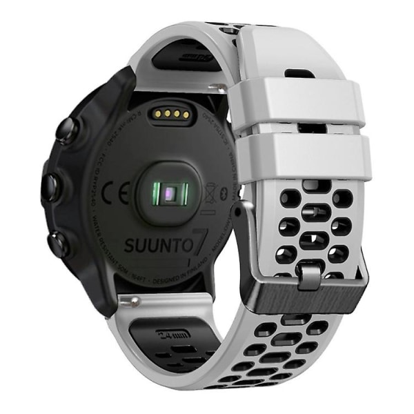 For Suunto 7 tre rader hull silikonklokkerem White Black