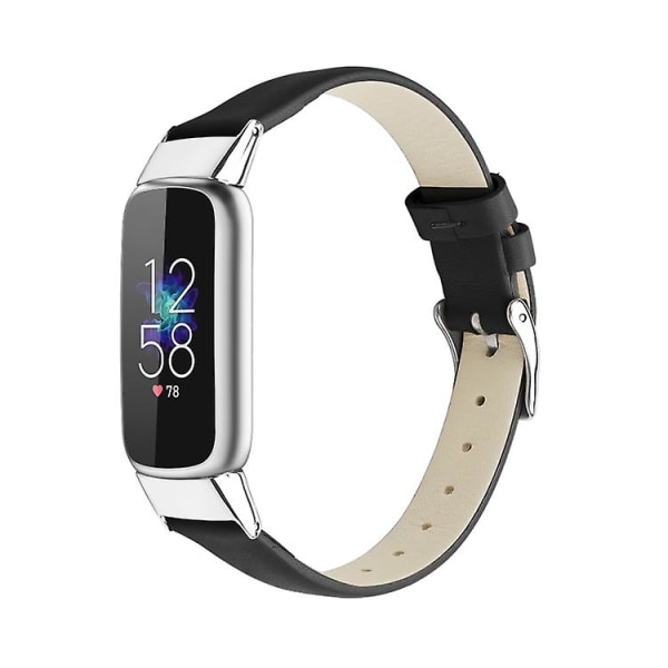 Til Fitbit Luxe læderurrem Black