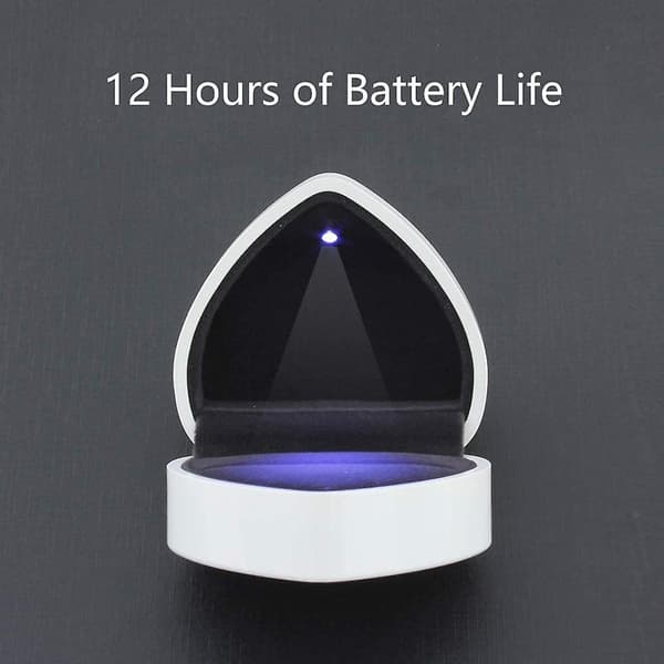 Led Ring Box Hjerte Form Velvet Holder Box Med Lys Til Forlovelse White