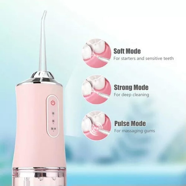 Oral Irrigator Bærbar Usb Vannstråle Floss 4 Jet 220Ml 3 Moduser Ipx7 Grønn
