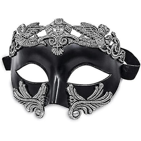 Maske for menn - Gresk romersk venetiansk maske Mardi Gras-maske Black