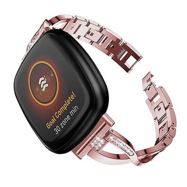 Fitbit Versa 3 / Sense Universal Diamond Metal Watch Rose Pink
