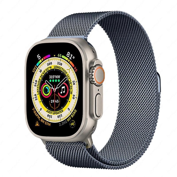 Metallrem for Apple Watch 8 7 45 mm 41 mm Ultra 49 mm pustende Milanese erstatningsbånd for Iwatch 6 5 4 3 2 Se 44 ​​mm 42 mm 40 mm Space grey 42mm 44mm 45mm 49mm