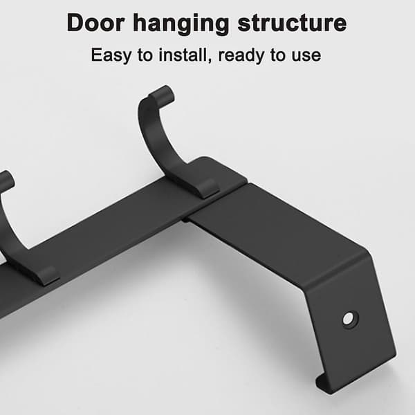 Over The Door Hook Hanger, Punch Free Coat Hooks Black