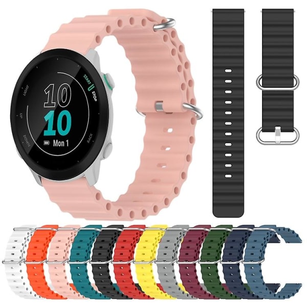 Til Garmin Forerunner 55 20mm Ocean Style Silikone ensfarvet urbånd Pink