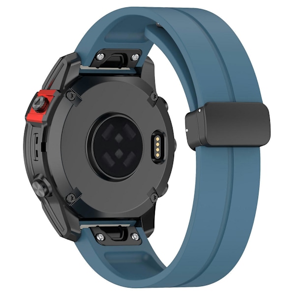 Svart spenne 22mm silikon klokkestropp for Garmin Fenix 7/forerunner 965/955/945/935 Blue