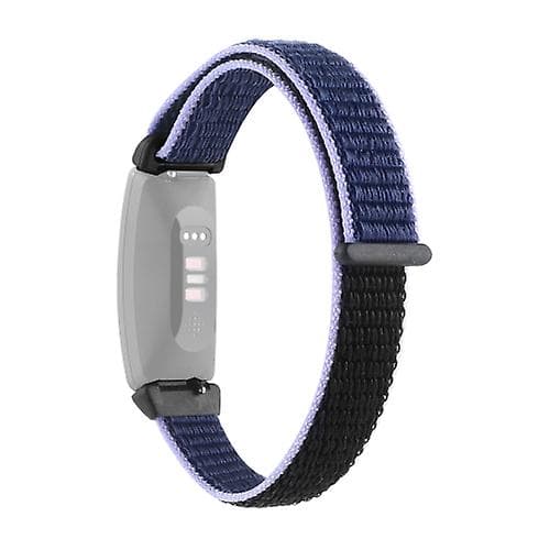 Til Fitbit Inspire 2 Nylon Loop Strap Watch Band Purple