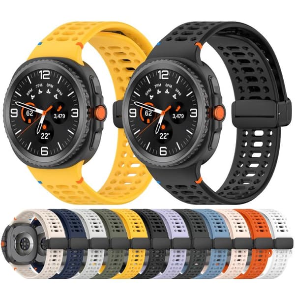 Stropp for Samsung Galaxy Watch 8/Watch 8 Classic Pustende silikonstropp (Midnattsblå)