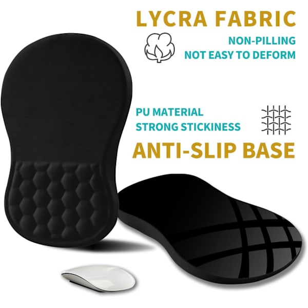 Ergonomisk musematte i minneskum for å lindre håndleddssmerter (blå)