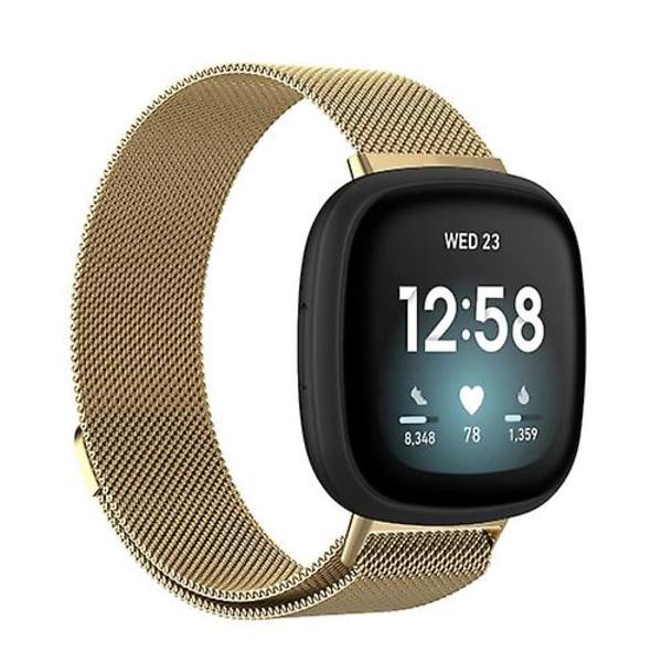 Til Fitbit Versa 3 / Fitbit Magnetic Milano urbånd Golden