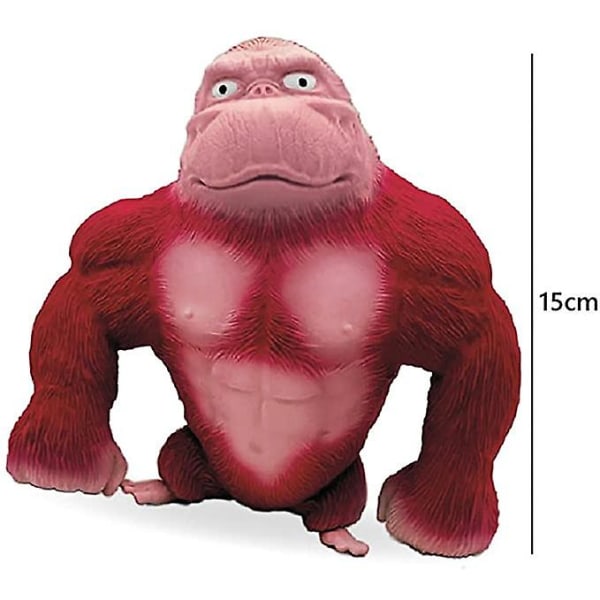 Latex Gorilla Doll Toy, Orangutang Animal Stress Relief Leke for voksne og barn red