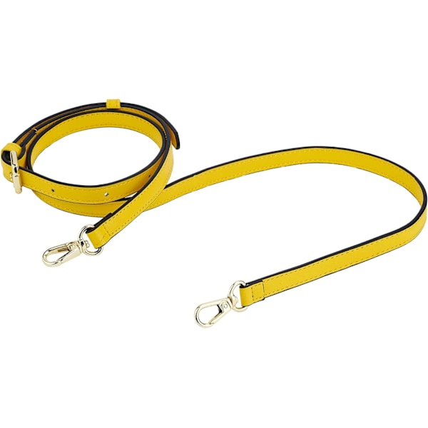Skuldertaske med justerbar læderrem yellow