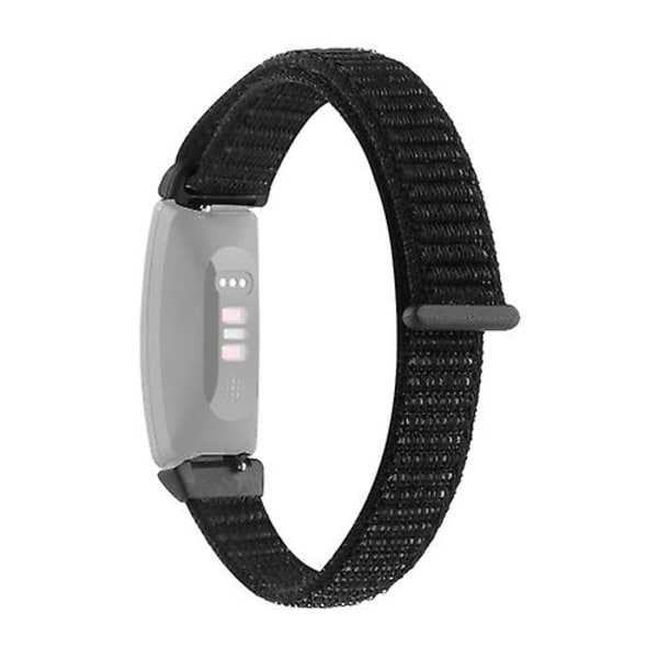 Til Fitbit Inspire 2 Nylon Loop Strap Watch Band Black