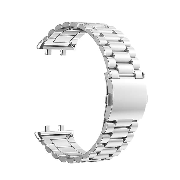 Til Oppo Watch 3 3-perlet fladt spænde i rustfrit stål urbånd Silver