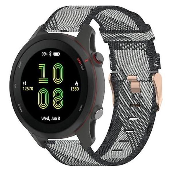 Til Garmin Venu 2 22mm nylonvævet urrem Grey