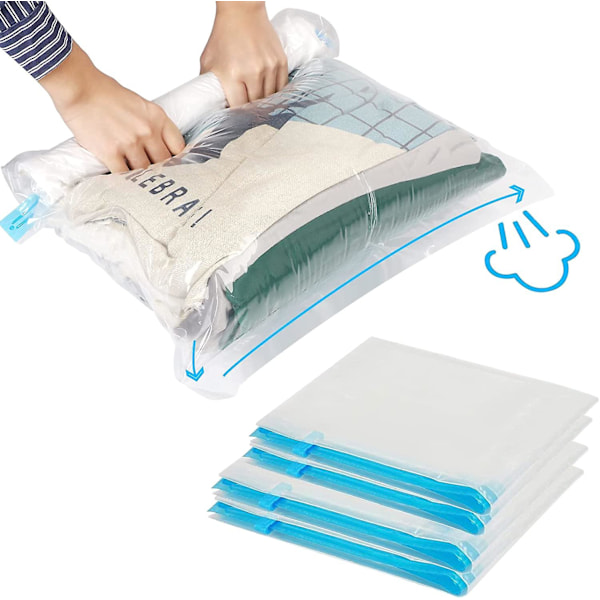 Resor Space Saver-väskor, 4-pack Roll Up Återanvändbar Travel Space Saver Vacuum