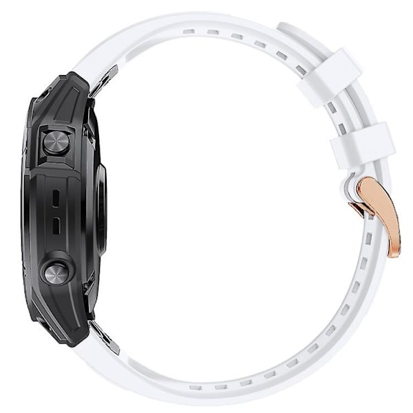 For Garmin Fenix ​​7s Silikon Rose Gold Spenne Klokkebånd White