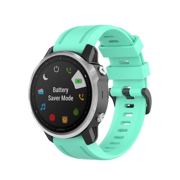 For Garmin Fenix ​​7s 20 mm ensfarget silikon hurtigutløser klokkerem Lake Blue