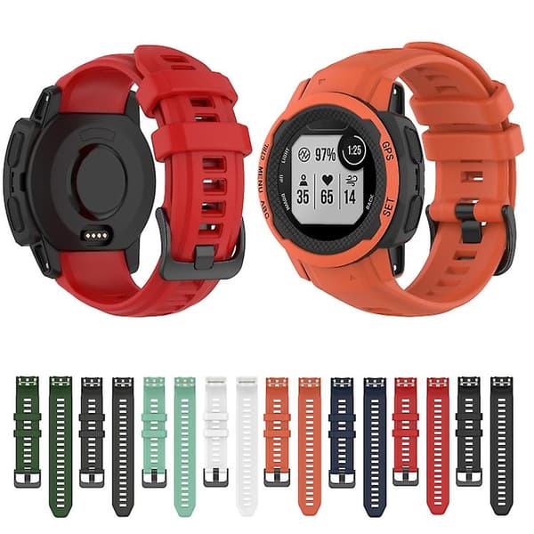 För Garmin Instinct 2s enfärgad silikon watch Black