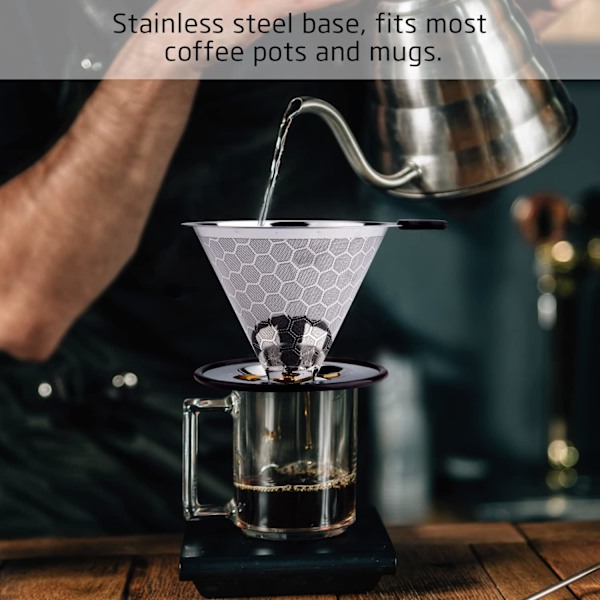 Rustfritt Stål Gjenbrukbar Kaffe Drypper for Håndbrygget Kaffe