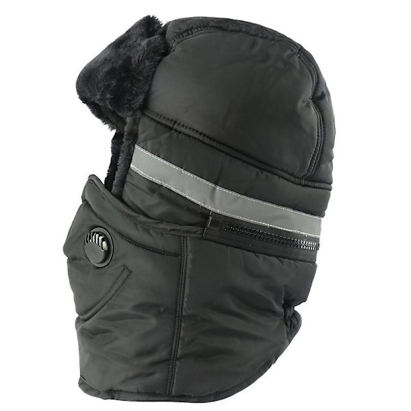 Vinter Termisk Maske Trapper Bomber Hue Varm Aviator Russisk Trooper Pels Ski Hat Gray