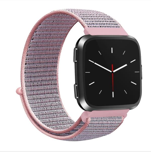 Til Fitbit Versa 1/2 urrem med universal nylonrem Sandy Pink