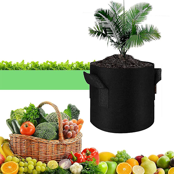 5-pakke grønnsakdyrkingsekker, plantebeholdere i filt, plantebeholdere for grønnsakdyrking 25*25*22cm