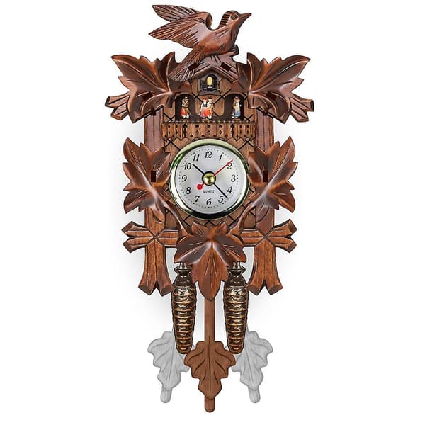 German Black Forest Cuckoo Clock Retro Nordic Style Trä Gök Väggklocka Scrollsqy