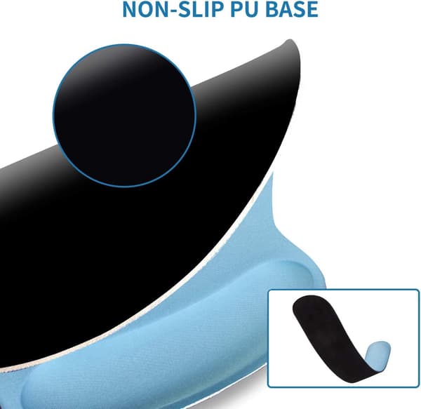 Ergonomisk tastaturmusematte med gel håndleddsstøtte, blå