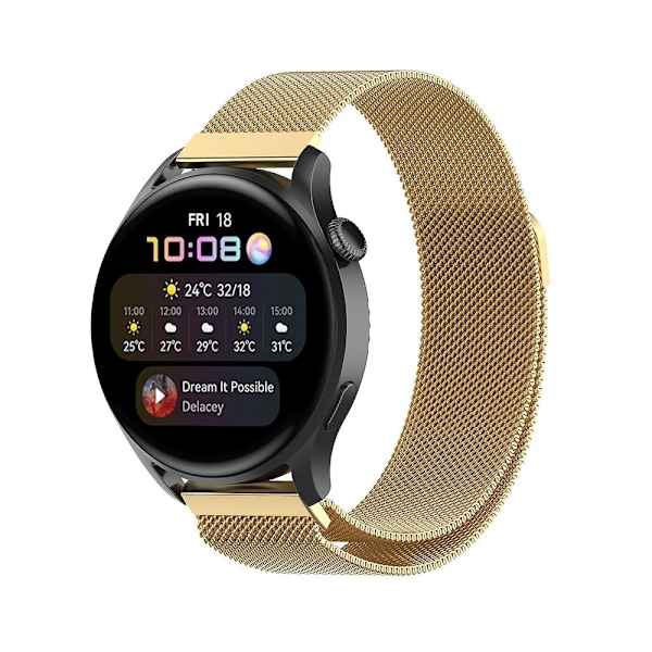 Milan-ranneke Huawei Watch Gt 3 42mm -kellolle Gold