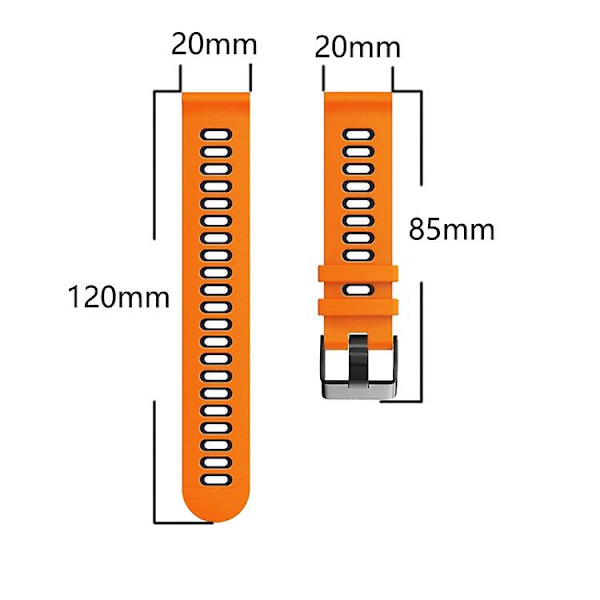 För Garmin Move Luxe 20 mm Watch i blandad färg Orange-Black