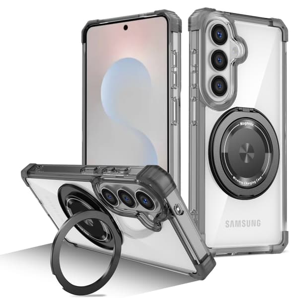 Etui til Samsung Galaxy S26 med 360° roterende magnetisk stativ (svart)
