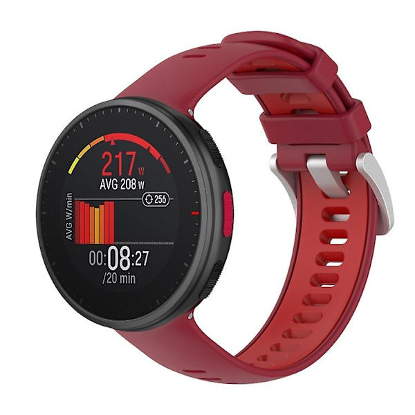 Til Polar Vantage V2 tofarvet silikoneurrem Red