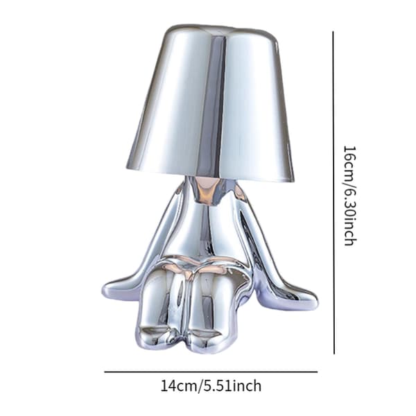 Trådløs bordlampe til sengebord, USB genopladelig, Touch Control, 3 lystilstande (C/sølv)