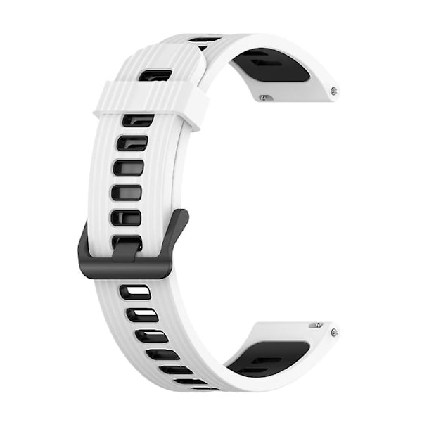 For Garmin Vivomove 20 mm vertikalt mønster tofarget silikonklokkebånd White-Black