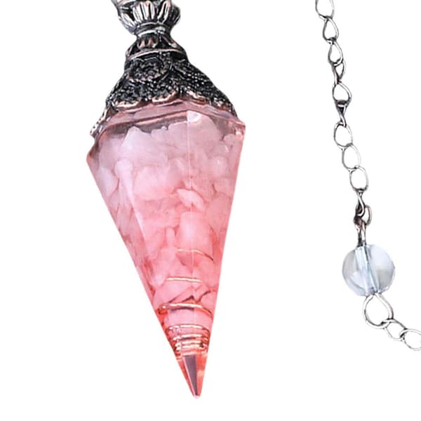 Krystal Pendul Natursten Penduler Vedhæng Til Spådom Dowsing Pink