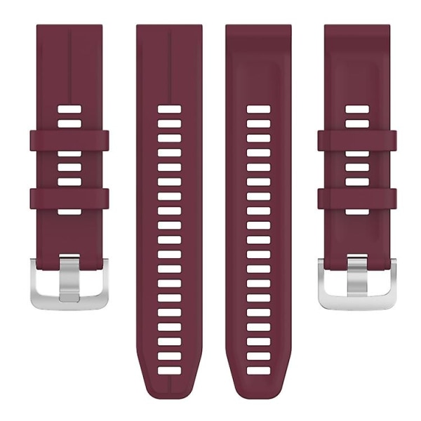 Til Garmin Descent G1 / Forerunner 745/945/935 / Approach S62 ensfarvet silikoneurrem Wine Red