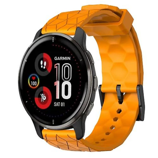 Til Garmin Venu 2 Plus 20 mm fodboldmønster ensfarvet silikoneurrem Yellow