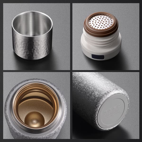 Enkel bærbar termokande i rustfrit stål Silver 300ml