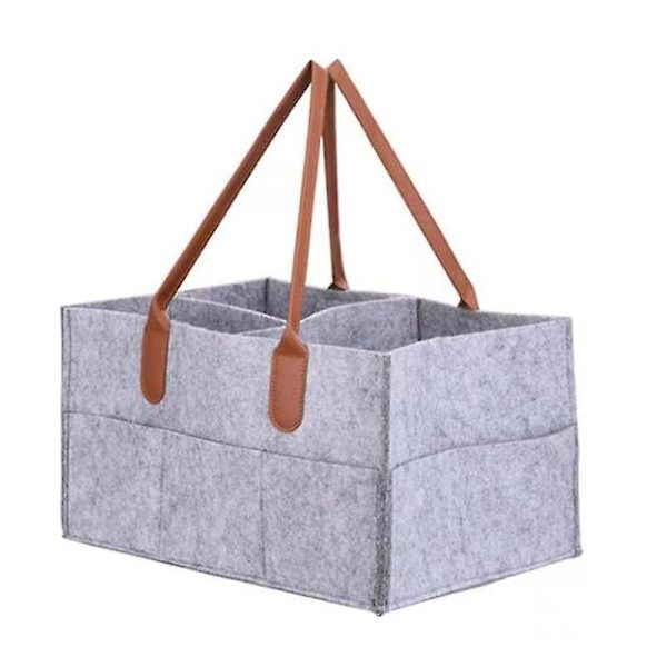 Baby Bleie Organizer Caddy Filt Endring Bleie Barn Oppbevaring Bæreveske Grå