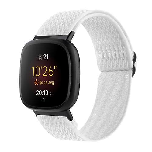Fitbit Versa 4 / Sense 2 Universal Wave Nylon watch White