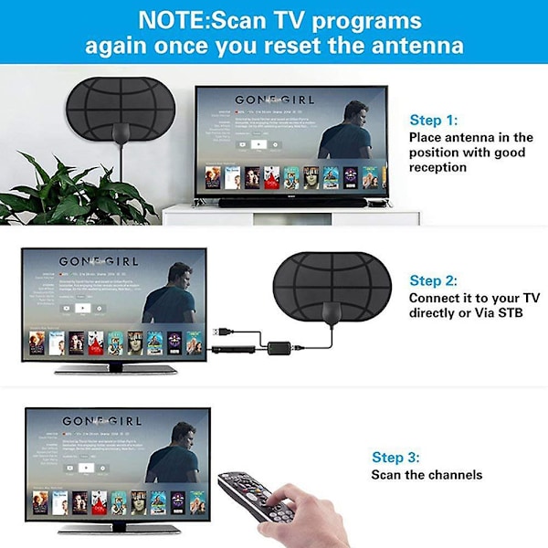 Sisäantenni HDTV-antenni signaalinvahvistimella